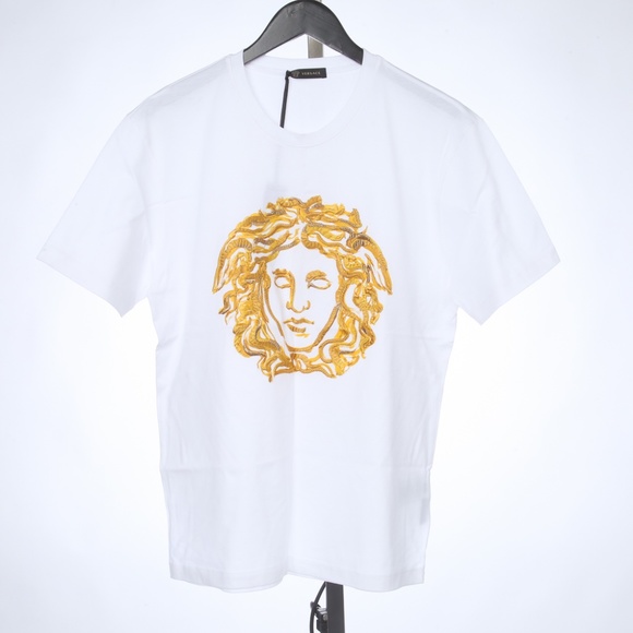 Versace NWT White Tee w/ Embroidered Medusa Logo - Picture 1 of 8